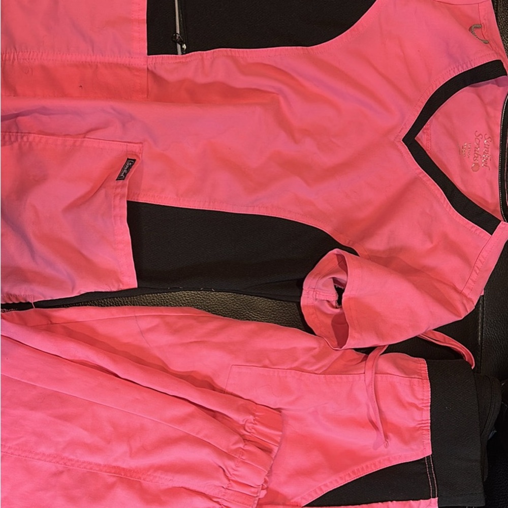 Pink and Black scrub Set